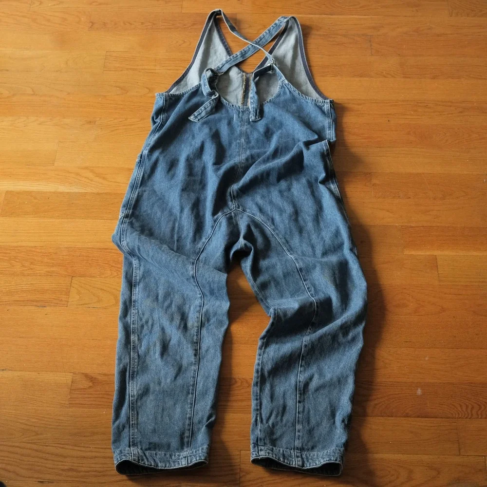 Free People High Roller Jumpsuit Womens Blue Denim Relaxed Boho Size M Overall - Picture 8 of 9